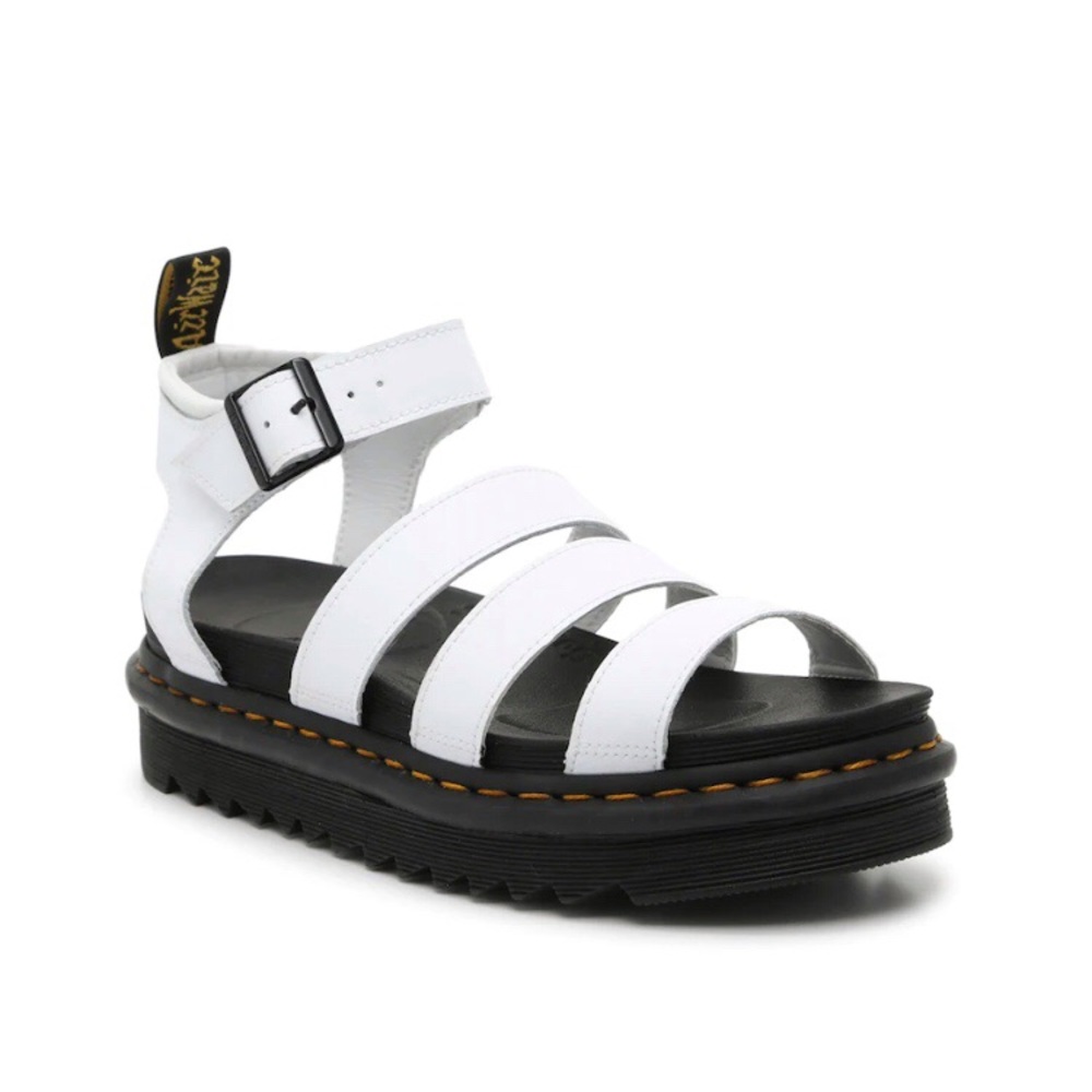 Dr. Martens Blaire Platform Leather Sandal in White Size 6